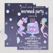 Magical Mermaid Birthday Kaart (Voorkant / Achterkant)
