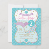 Magical Mermaid Birthday Paars en Turquoise Kaart (Voorkant)