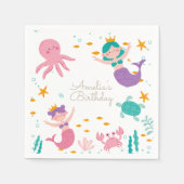 Magical Mermaid Birthday Party Napkins Servet (Voorkant)