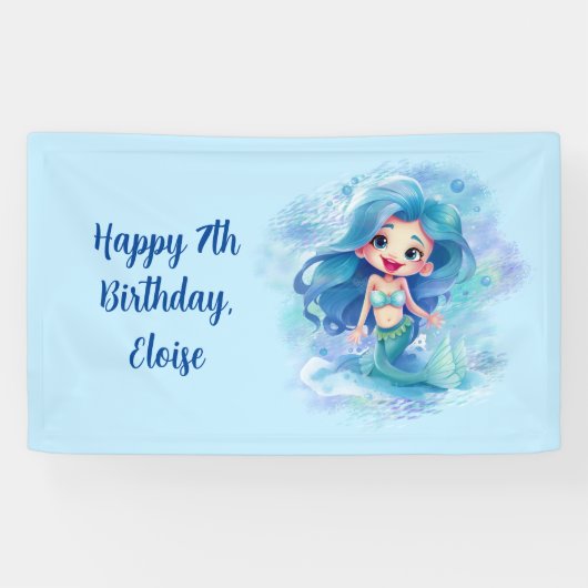 Magical Mermaid Birthday Spandoek (Horizontaal)