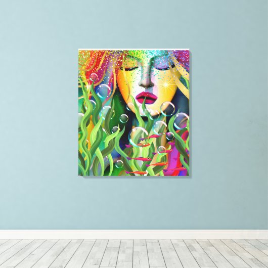 Magical Mermaid Canvas Afdruk (Insitu (Houten vloer))