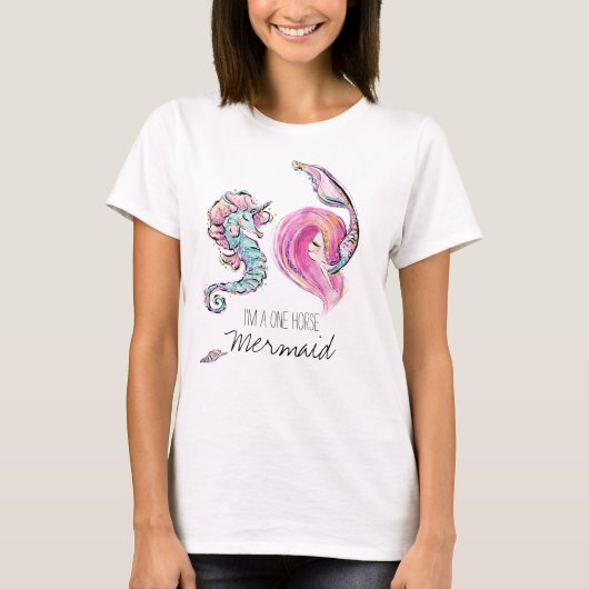 *~* Magical Mermaid Glitter Zee Horse Shell T-shir T-shirt (Voorkant)