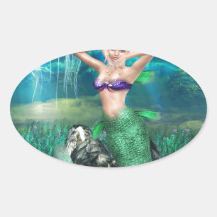 Magical Mermaid Ovale Sticker