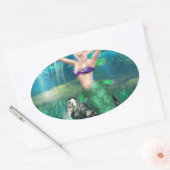 Magical Mermaid Ovale Sticker (Envelop)