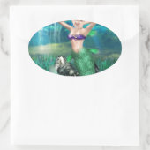 Magical Mermaid Ovale Sticker (Tas)