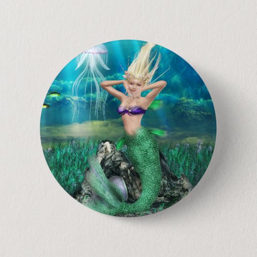 Magical Mermaid Ronde Button 5,7 Cm (Voorkant)