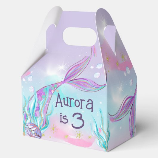 Magical Mermaid Tail Theme Party Boxes Bedankdoosjes (Voorkant)