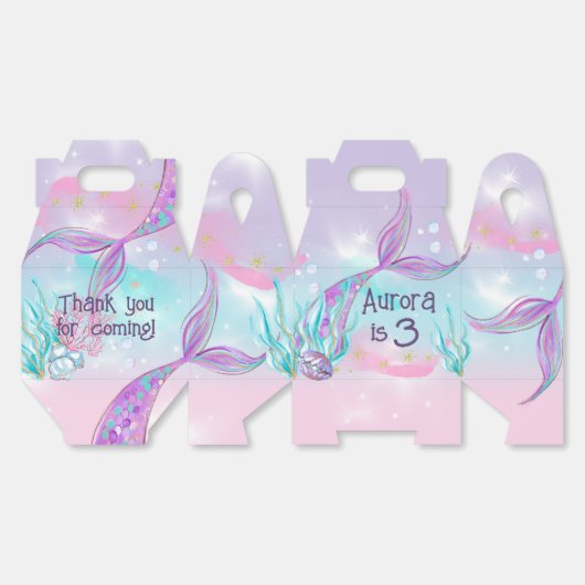 Magical Mermaid Tail Theme Party Boxes Bedankdoosjes (Ongevouwen)