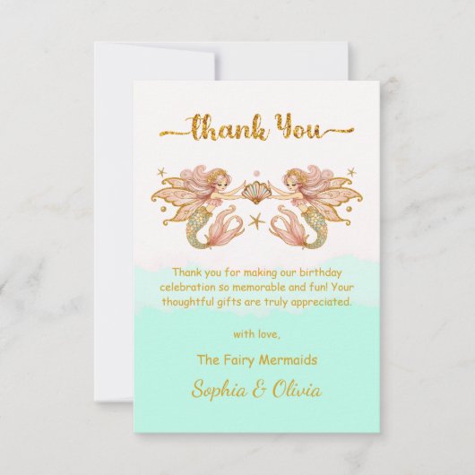 Magical Mermaid Twins: Dankjewel Kaart (Voorkant)