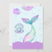 Magical Mermaid Under The Sea Birthday Party Kaart (Achterkant)