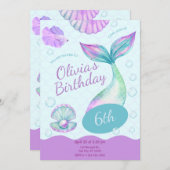 Magical Mermaid Under The Sea Birthday Party Kaart (Voorkant / Achterkant)