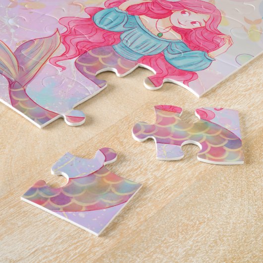 Magical Mermaid Under The Sea Personalized Kids Legpuzzel (Zijkant)