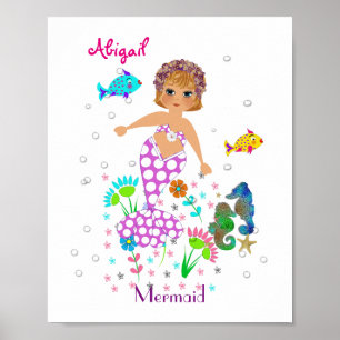 Magical Mermaid Zee creeert Afbeelding op maat Poster
