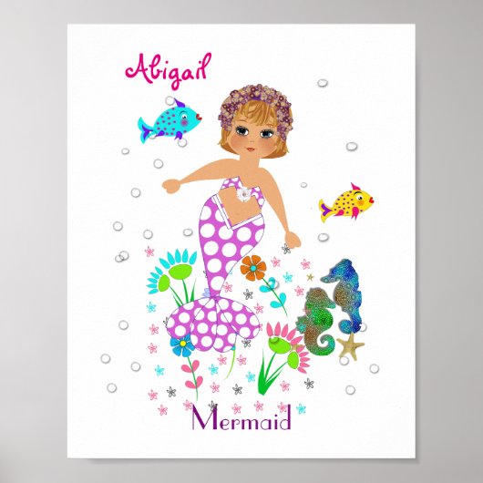Magical Mermaid Zee creeert Afbeelding op maat Poster (Voorkant)