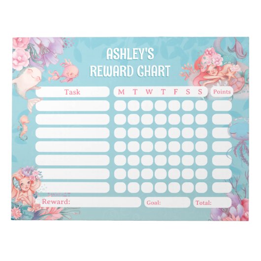 Magical Mermaids Reward Chore Chart for Kids Notitieblok (Voorkant)