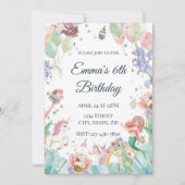 Magical Mermaids Unicorns Rainbows Kids Birthday Kaart (Voorkant)