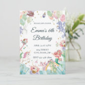 Magical Mermaids Unicorns Rainbows Kids Birthday Kaart (Staand voorkant)