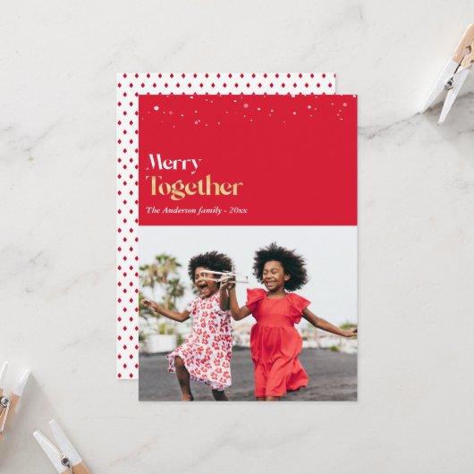 Magical Merry bij kerstmis Kaart (Voorkant / Achterkant in situ)