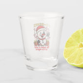 Magical Merry Christmas Snowman Festive candy cane Shot Glas (Achterkant)