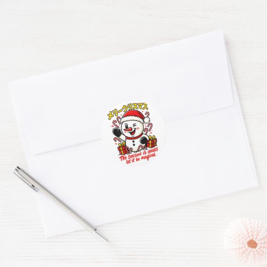 Magical Merry Christmas Snowman Sticker Pack candy (Envelop)