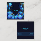 Magical Midnight Garden Floral Vierkante Visitekaartje (Voorkant / Achterkant)