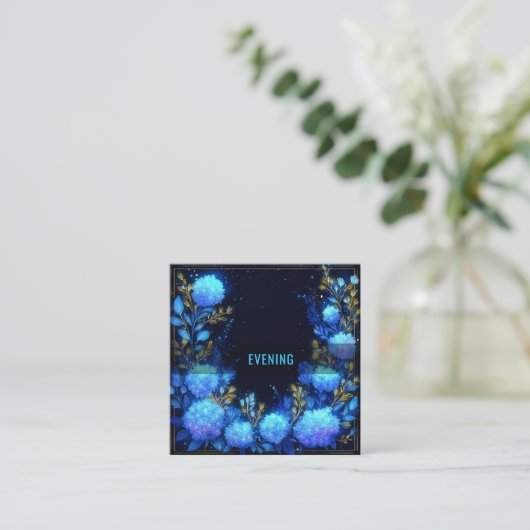 Magical Midnight Garden Floral Vierkante Visitekaartje (Staand voorkant)