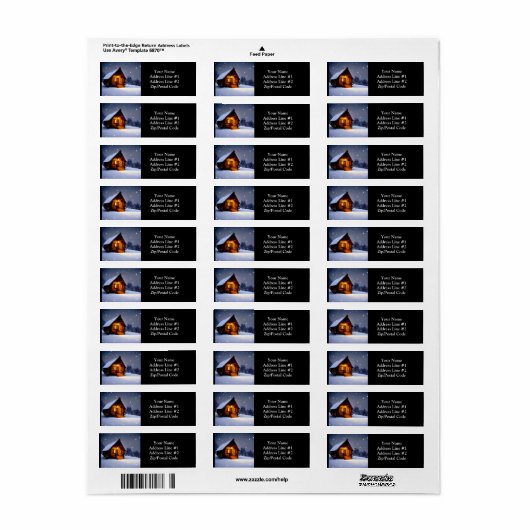 Magical Midnight Winter Cabin Etiket (Full Sheet)