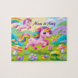 Magical Mom & Baby Unicorn Mushroom Flower Meadows Legpuzzel