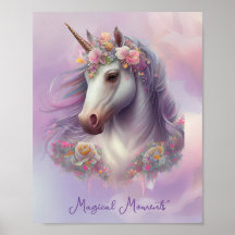 Magical Moments Unicorn Pink Pastel Floral Glitter