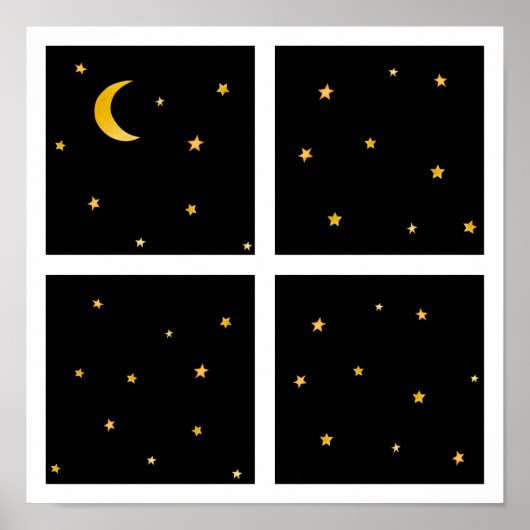 Magical Moon And Stars Nighttime Sleep Poster (Voorkant)