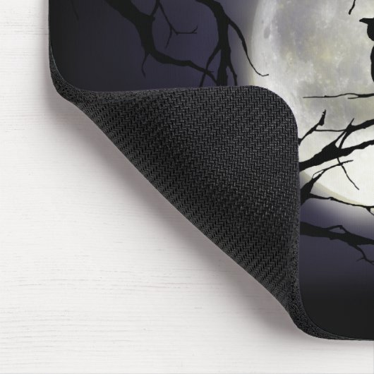 Magical Moon Owl on Branch Mousepad Muismat (Hoek)