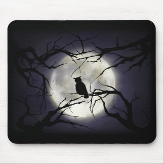 Magical Moon Owl on Branch Mousepad Muismat