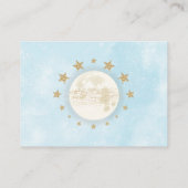 Magical Moon Stars Blue Gold Floral Raffle Informatiekaartje (Achterkant)
