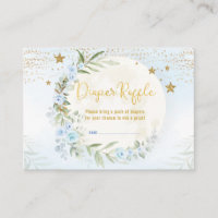 Magical Moon Stars Blue Gold Floral Raffle