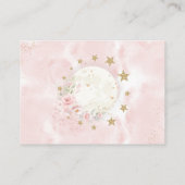 Magical Moon Stars Blush Gold Floral Diaper Raffle Informatiekaartje (Achterkant)