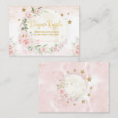 Magical Moon Stars Blush Gold Floral Diaper Raffle Informatiekaartje (Voorkant / Achterkant)