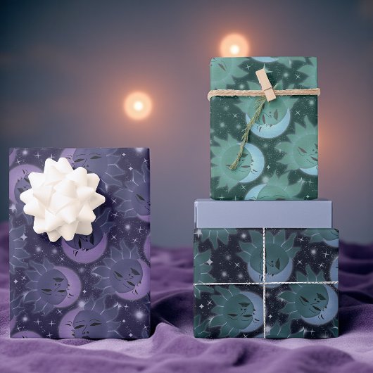 Magical Moon & Stars Cadeauverpakking | grillig Inpakpapier Vel