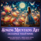 Magical Moonlight Firefly Garden Alice Decoupage Tissuepapier