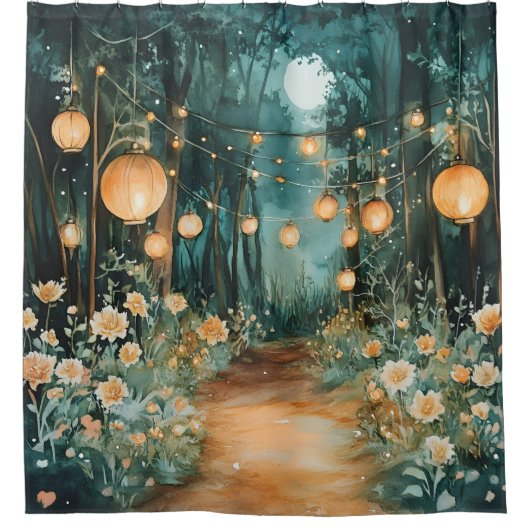 Magical Moonlit Garden | Douchegordijn (Voorkant)