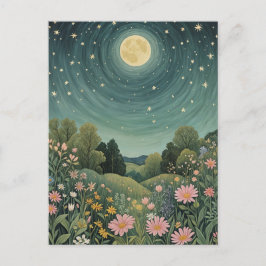 Magical Moonlit Meadow Briefkaart