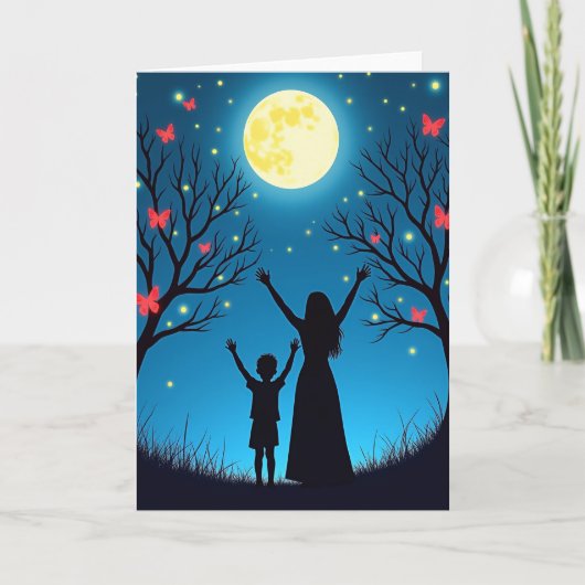 Magical Moonlit Night Scene Card Kaart (Voorkant)
