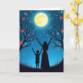 Magical Moonlit Night Scene Card Kaart (Gele Bloem)