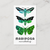 Magical MOTHS Esthetician Beauty Salon Green Visitekaartje (Voorkant)