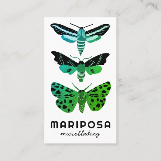 Magical MOTHS Esthetician Beauty Salon Green Visitekaartje (Voorkant)