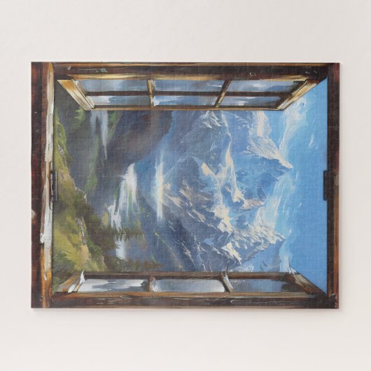 Magical Mountains Window Uitzicht Legpuzzel (Horizontaal)