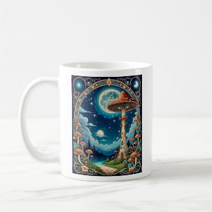 Magical Mushroom Fantasy Moonlit Forest Koffiemok