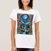 Magical Mushroom Fantasy Moonlit Forest T-shirt (Voorkant)
