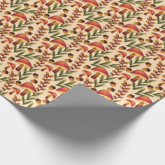 Magical Mushroom Forest op Cream Cadeaupapier (Hoek)