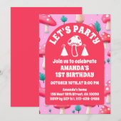 Magical Mushroom Garden verjaardagsuitnodiging Kaart (Voorkant / Achterkant)