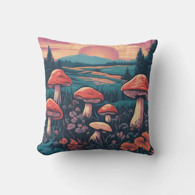 Magical Mushroom Meadow D11 Kussen (Voorkant)